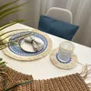 Cotton Braid Coaster Bohemian Style Mat Handmade Woven Meal Pad Nordic Non-slip Resistant Cup Cushion Bowl Placemat Table Decor CPA4507 ss1210