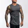 Débardeurs pour hommes été mince gilet pour hommes épaule large col rond haut sans manches survêtement gymnastique course exercice vêtements de sport