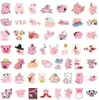 100 Stück rosa Schweinchen-Aufkleber, Skate-Zubehör, wasserfest, Vinyl, ästhetische Aufkleber für Skateboard, Laptop, Gepäck, Wasserflasche, Auto-Aufkleber