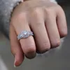 White Zircon Wedding Rings for Women Cluster Engagement Wedding Gemstone Ring Bridesmaid Fashion Fine Jewelry