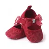 Chaussures princesse pour bébés filles, avec nœud en dentelle, premiers pas à semelle souple, chaussures pour nouveau-nés