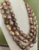 Chaînes Magnifique collier de perles multicolores de la mer du Sud de 12 à 13 mm 48 pouces 925s