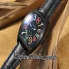 H￶gkvalitativ billig ny Crazy Hours Color Dreams 7851 SC Col Dr Automatic Mens Watch Black Dial Leather Strap Mens Watches274o