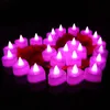 24pcs/set vela eletrônica Luzes de luz LED em forma de coração Luzes de vela de namorado Valentine sem lesão de elétrons piscando velas BH8121 TYJ