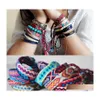 Id Identification 12 Colors Bohemian Luxury Designer Jewelry Women Girls Mticolor Rope Braided Bracelet National Style Handmade Adj Dhppo