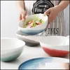 Cuencos Tazón de cerámica Sopa individual Borde grueso Comer Estudiantes japoneses Simple Creativo Gran personalidad Hogar Vajilla Entrega directa Dhmpy