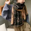 Scarves şapka eldiven seti farf 2022 Özelleştirilmiş kedi baskı kış ağır çok yönlü çift taraflı jacquard kaşmir saçak