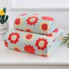 Towel Flower Coral Velvet Hand Towels For Adults Set Bathroom Sport Bath 34x74cm/70x140cm 2pcs/set