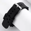Watch Bands Silicone Watchbands 20 22mm Men Black Sports Diving Rubber Strap Silver Stainless Steel Buckle For Diver's