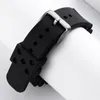 Assistir bandas Bandas de relógio de silicone 20 22mm homens Black Sports Diving Strap Strap Silver Stonless Fivele para Diver