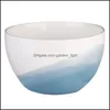 Bowls Ceramic Bowl Single Soup Thick Edge Eating Japanese Students Simple Creative Big Personality Household Tableware Drop Delivery Dhmpy