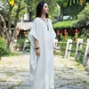 Casual Dresses 2023 Spring Summer Batwing Sleeve Solid Long Dress Vintage Women Cotton Line Overized Maxi Female Party Vestidos