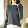Women's Sweaters Spring And Autumn Fashion Women's Pullover Versatile Round Collar Knitted Loose Bottoming Shirt Long Sleeve Solid Color