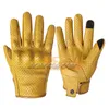 ST865 Nuevos guantes de cuero para motocicleta Pantalla táctil Amarillo Carreras Ciclismo para hombres Mujeres Goatskin Moto Glove Moto Riding Dirt Bike