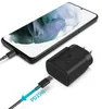 25w typ C superszybki zasilacz USB C gniazdo ładowarki ściennej blok wtyczek z kablem 3FT do Samsung Galaxy S20 S21 S22 Plus Ultra FE 5G