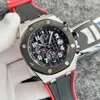 GD factory Royal Silver Watches luxury watch automatic movement mechanical red rubber strap Mechanical Men Sapphire WristWatches with boxes