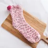 Korallen Fleece Herbst Winter Frauen Mid Socken Warm Kalt Widerstand Plus Samt Dicke Socken Kawaii Candy Farbe Baumwolle Boden Schlaf socke