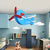 Żyrandole nowoczesne LED wiszący żyrandol dla dzieci pokój chłopca dziewczyna samolot dziecięcy samolot marzeń