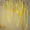 Sznurki 6x1m 400 LED liści bluszczu roślina lampka światła na zewnątrz fałszywa zasłona okienna bajka girland