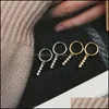 Hoop Huggie 100 Genuine 925 Sterling Sier Earrings For Women Zircon Pendant Circle Brinco Fine Jewelry Yme909 Drop Delivery Otu37