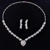 Collana Orecchini Set Vintage Cubic Zirconia Matrimonio Per Le Donne Gioielli Da Sposa Fidanzata Regalo CZL-6028