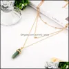 Colares pendentes Moda Mothayer Chain Mens Womens criou Gemstone Natural Stone Hexagonal Women D782S Z Drop Delivery J Dh1vo