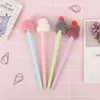 4pcs Cute Stocking Hat with Red Bobble Gel Pen 0.5mm Ballpoint Black Color Ink Pen Stationery Office School Supplies A6886