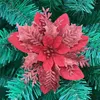 Décorations de Noël Or Poudre Fleur Simulation Guirlande Accessoires Décoration D'arbre Pour La Maison
