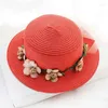 Szerokie brzegowe czapki moda girland słomka kapelusz letni plażka przeciwsłoneczna Ochrona przedsiębiorczości na zewnątrz, składane akcesoria ubraniowe