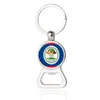 Keychains Creative Bolivia Belize Denemarken Duitsland Dominica Flag Time Gem Multifunction Keychain Metal Beer Opener Accessoires