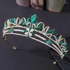 Headpieces European And American Wedding Headwear With Rhinestones Clover Leaves Red Bridal Crown Dress Accessories
