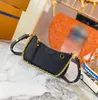 Grossist Kvinna Desginer väska handväska handväska axelväskor plånbok telefonhållare damer tjejer med kedja präglade mönster blommor bokstäver