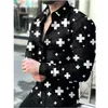 Camisas casuais masculinas Spring Autumn 3D Men camisa Hawaiian Button Up Tees