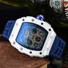 2023 6-PINS Automatisk datum Titta på begränsad upplaga Herrklockor Top Brand Luxury Full-Feachured Quartz Watch Silicone Strap Kis270J