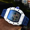 2023 6-pins Automatic Date Limited Edition Men's Watches Top Brand Full-featured Quartz Watch Silicone Strap Kis