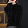 Women's Sweaters Half Turtleneck Sweater Women's First-Line Ready-To-Wear Pure Wool Bottoming Shirt Autumn And Winter Pullover Hollow