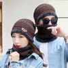 Scarves S scarf gloves set rabbit winter warm thickened wool cold proof knitted hat and