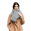 スカーフカシミア模倣冬の女性スカーフ太いソリッドカラーニット粗いウール