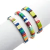 Charm Bracelets ZMZY Arrival Stacked Rainbow Jewelry Wholesale Esmalte Tile Bead Bracelet Fashion Custom Frisado Para Mulheres