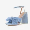 2024 Summer Summer Karinluna Super High Heel Bow مريح Sweet Office Ladies Sandals بالإضافة إلى حجم 44 T221209 34156