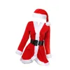 Freizeitkleider Damen Weihnachten Weihnachtsmann Kostüm Set Samtkleid Damen Weihnachtskleidung Fancy Einheitsgröße mit Gürtel für Tanzdamen