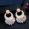 Boucles d'oreilles pendantes CWWZircons luxe longue grande goutte zircon cubique femmes mariage fiançailles fête plaqué or bijoux fantaisie CZ723