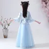 Etnik Giyim Kızının Han Fu Çin tarzı Nakış Çiçek Kız Elbisesi Düğün için Akşam Kıyısı Elbise İlk Katılmak İçin