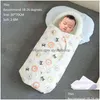 침낭 아기 소매 가방 06 개월 로프 Borns Swaddling 랩 2.5Tog 소프트 코튼 디자인 헤드 넥 보호기 29 드롭 배달 DH5C4