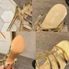 2022 Boots Round Sandals Women Summer New Fashion Thin High Heels For Ladies Pumps Knee Peep Toe Gold Female Shoes T221209 655