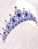Голубой кристал женщин украшения ювелирные украшения серебряный золото короны тиары Свадебные свадебные аксессуары для волос