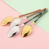 Dinnerware Sets 6Pcs Dinner Spoon Imitation Wood Handle Cutlery Set Stainless Steel Tableware Dessert Kitchen Silverware