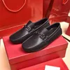 Feragamo Ferra Men's Classic bekväma lägenheter Fashion Party Bröllopsklänningskor Män varumärkesdesigner äkta läder utomhus casual loafers storlek 38-46 87J0