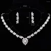 Collana Orecchini Set Vintage Cubic Zirconia Matrimonio Per Le Donne Gioielli Da Sposa Fidanzata Regalo CZL-6028