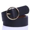 Belts Korean Women Circle O Ring Buckle Wide Belt Jeans For Students Simple Casual Trousers Pants Waistband